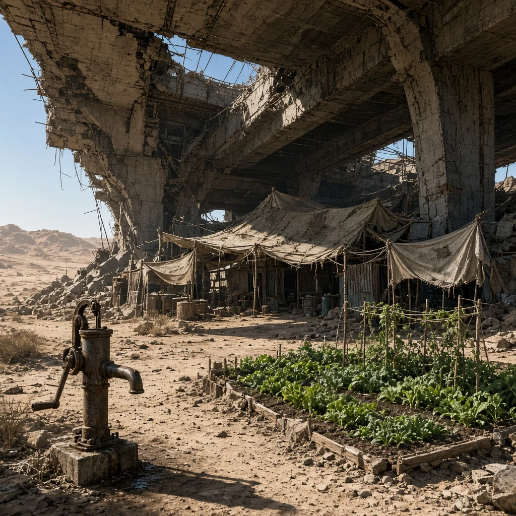 Small garden at a desert survival camp