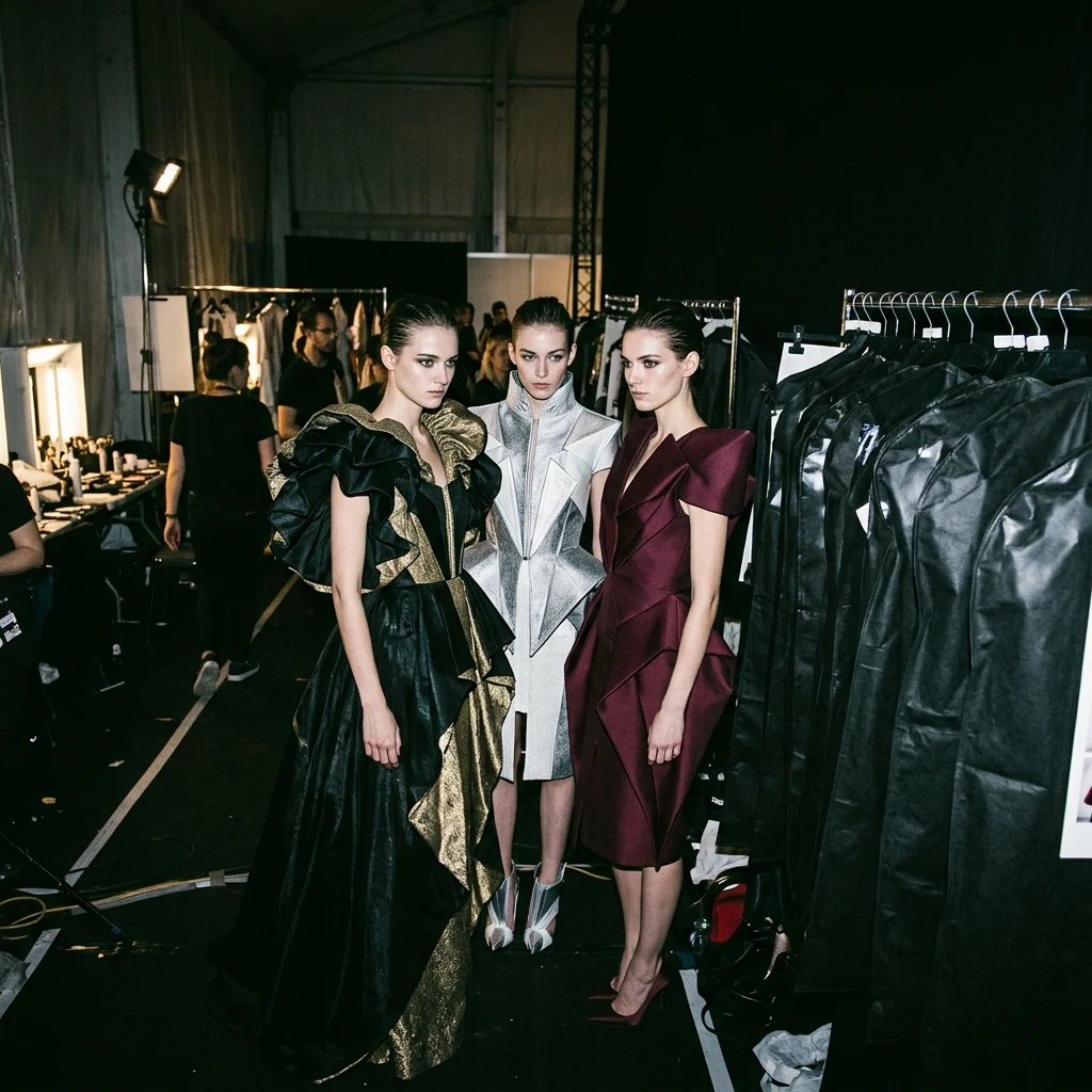 Models waiting backstage at a fashion show