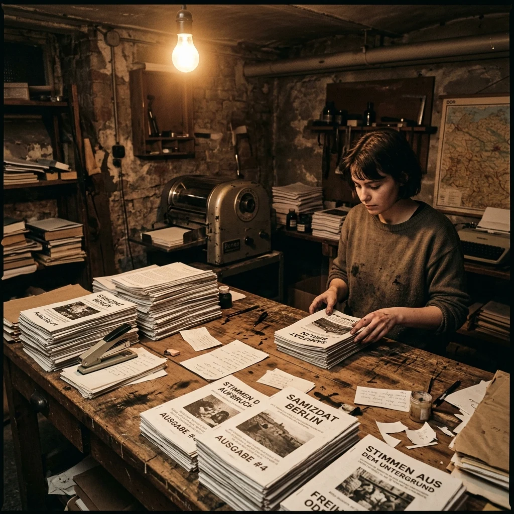 A DIY basement zine press in East Berlin shortly after the fall