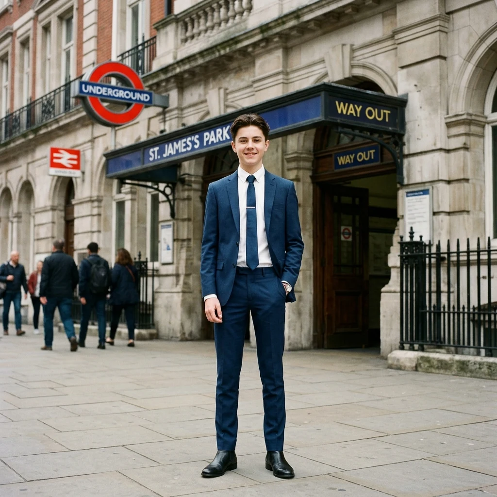 Stylish outfit at a city station