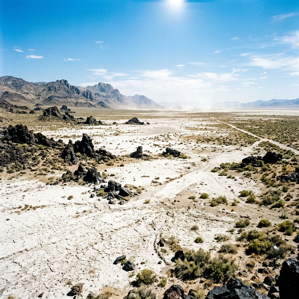 Vast desert valley under the sun