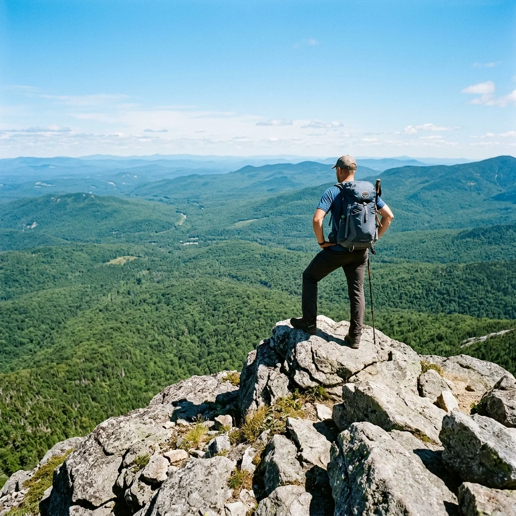View from a rocky mountain summit