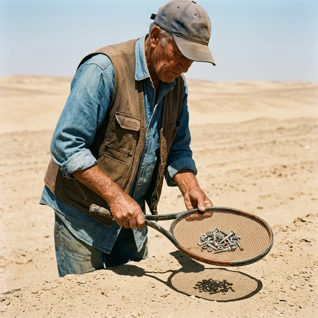 Searching for metal in the desert sand