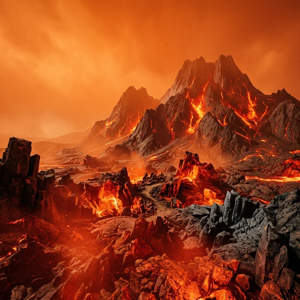 A harsh landscape render of the surface of Maxwell Montes