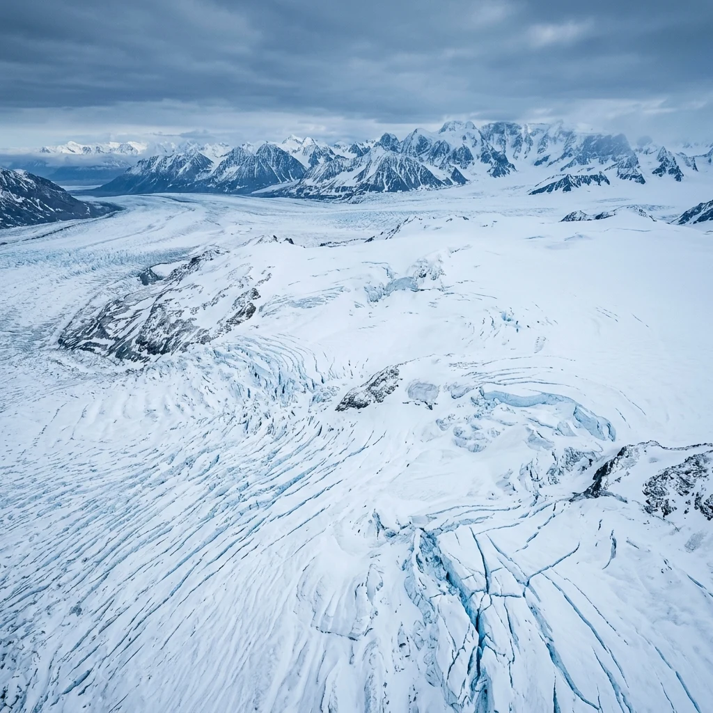 An aerial photograph of a massive