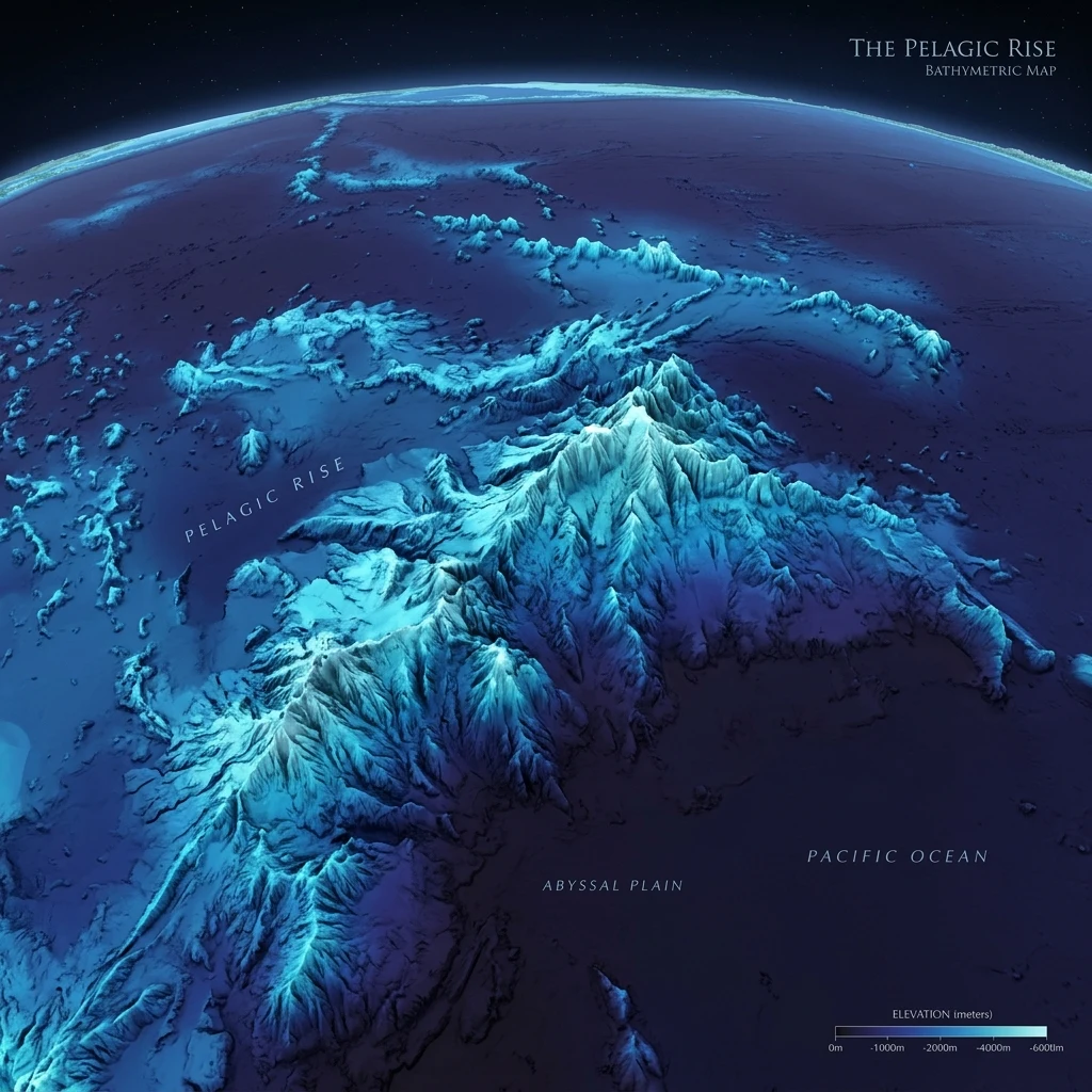 Underwater mountain range map