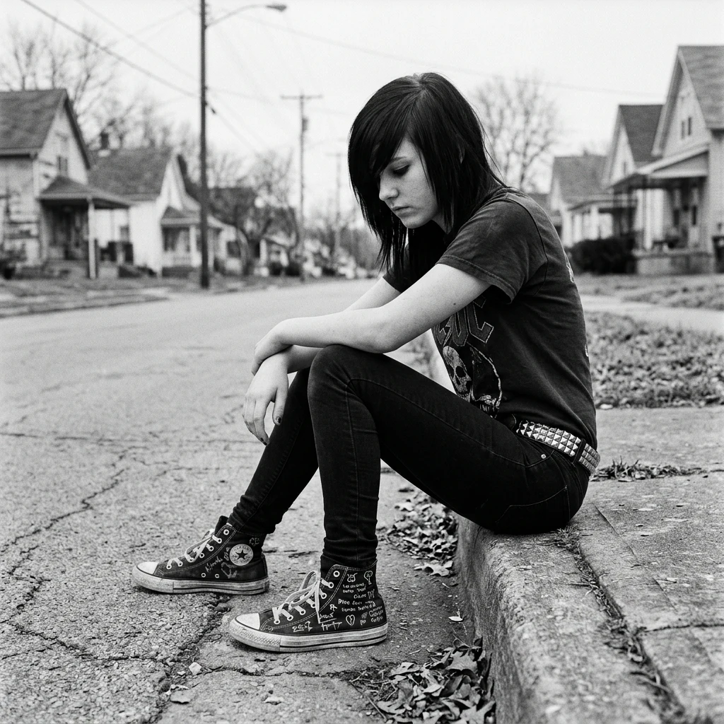 An early 2000s Emo subculture look