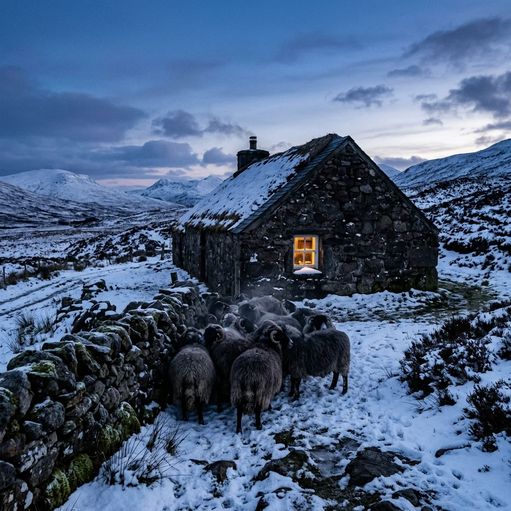 A Highland croft in winter