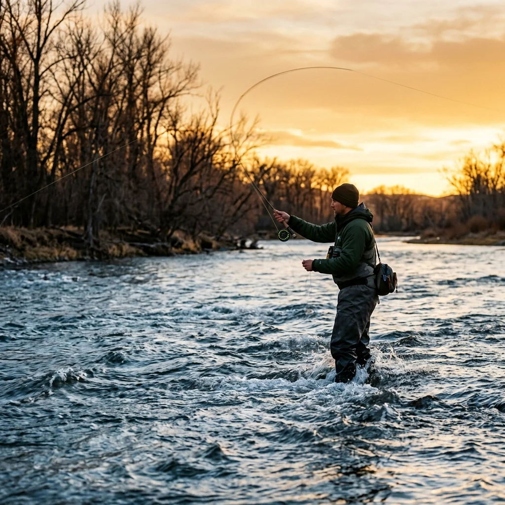 An angler on opening day of trout season
