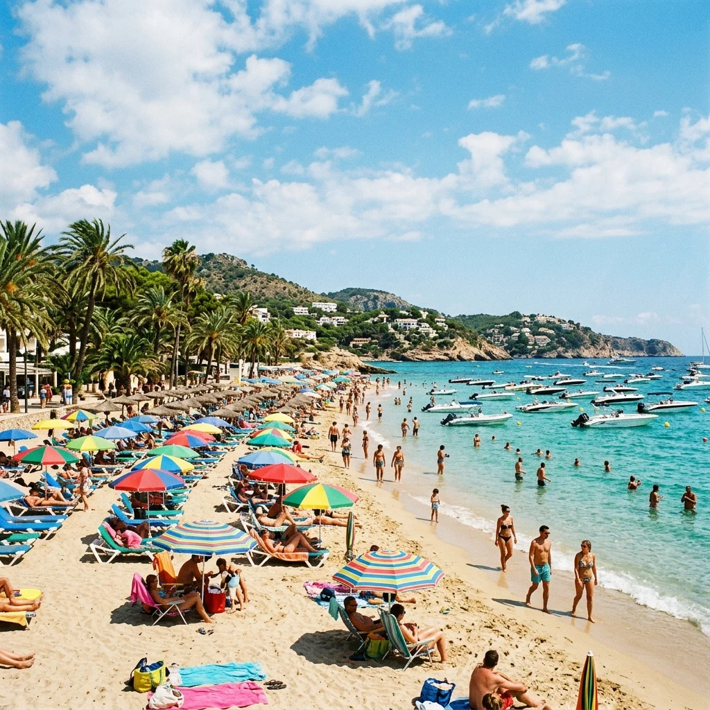 A packed beach in Pattaya