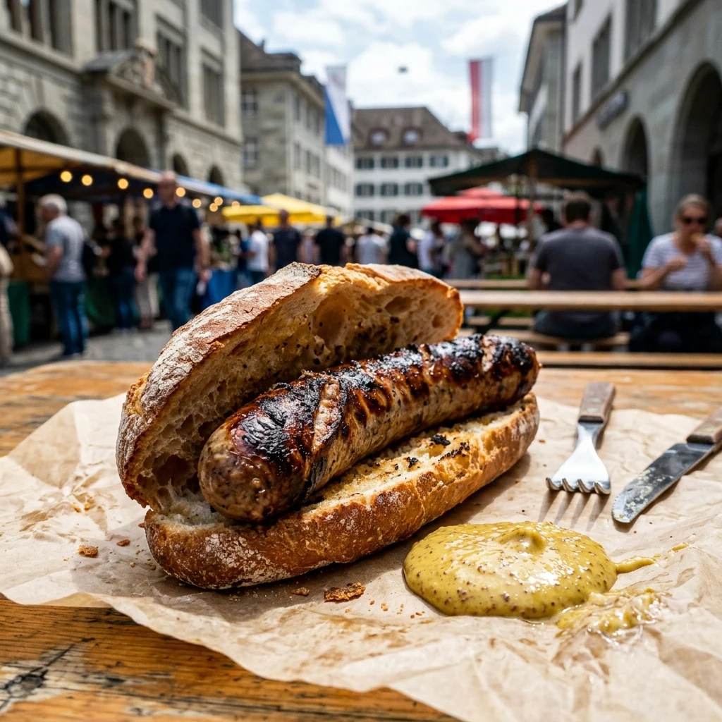Streetfood: Suppenbrötchen / Bratwurst in Zurich