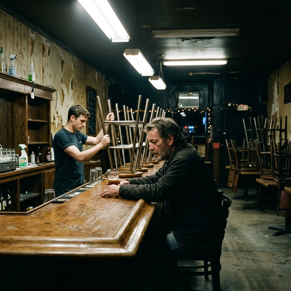 Last call in an empty bar