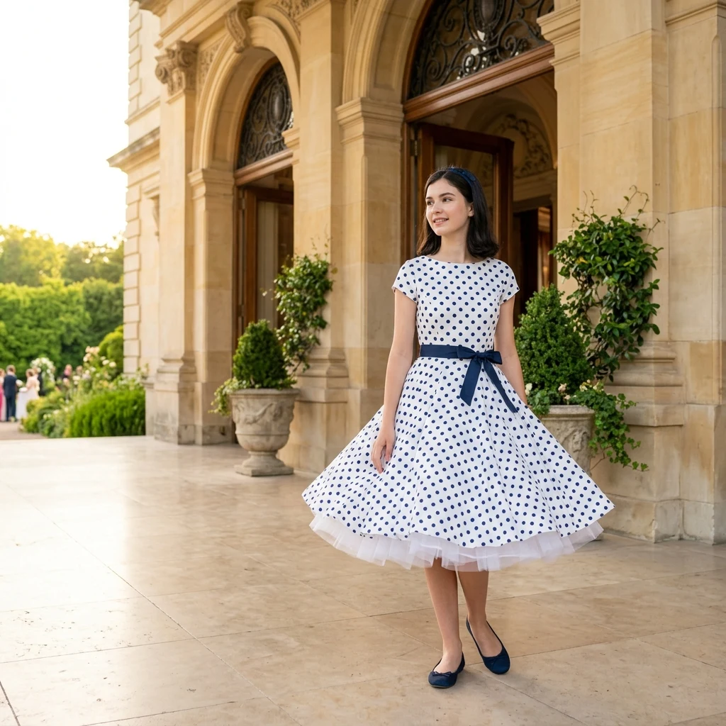 Polished style outside a grand event hall