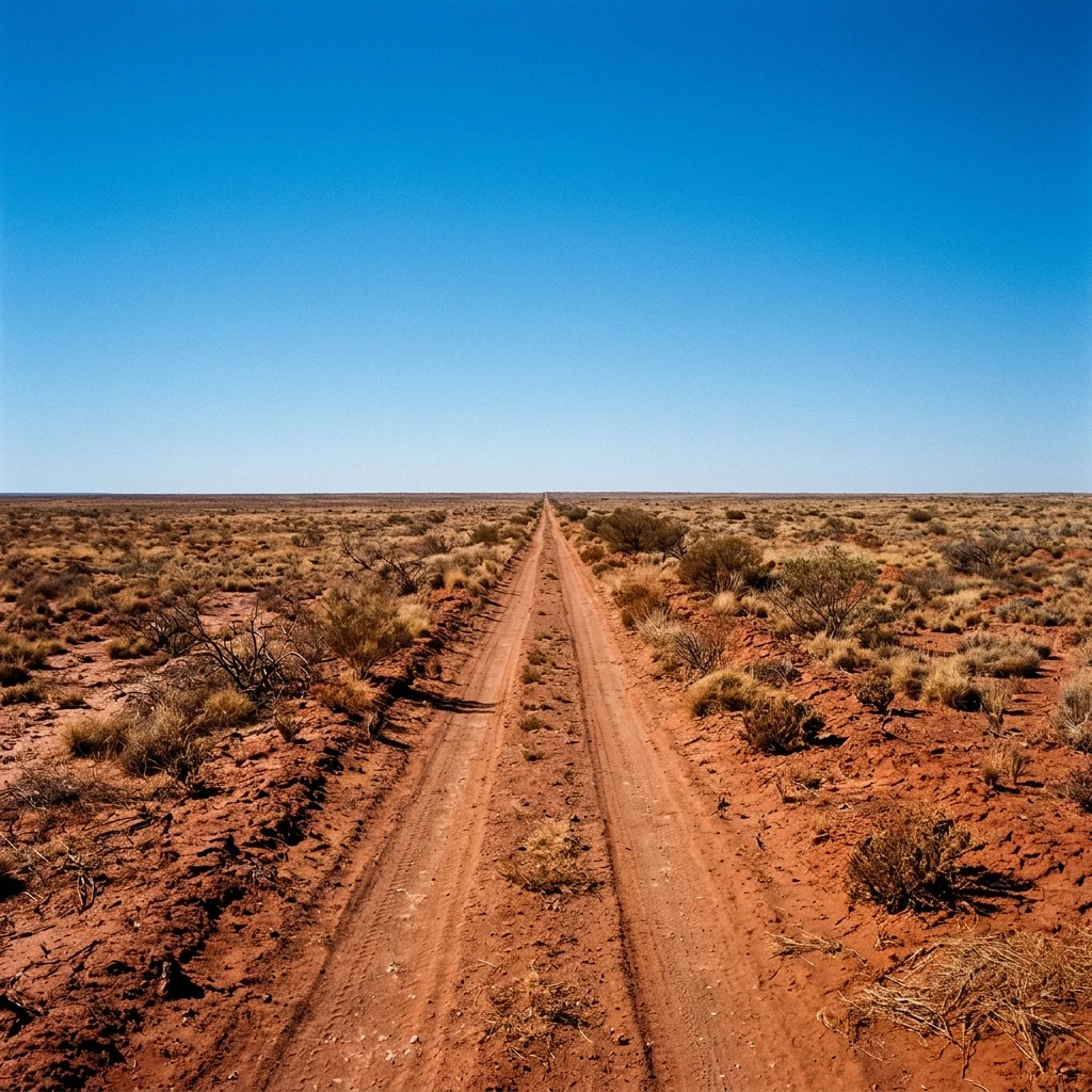 Dirt road through the dry outback