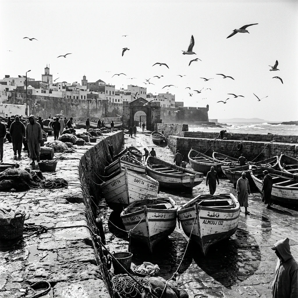 A coastal street in Essaouira
