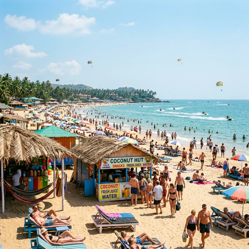 A lively afternoon at Calangute Beach in Goa