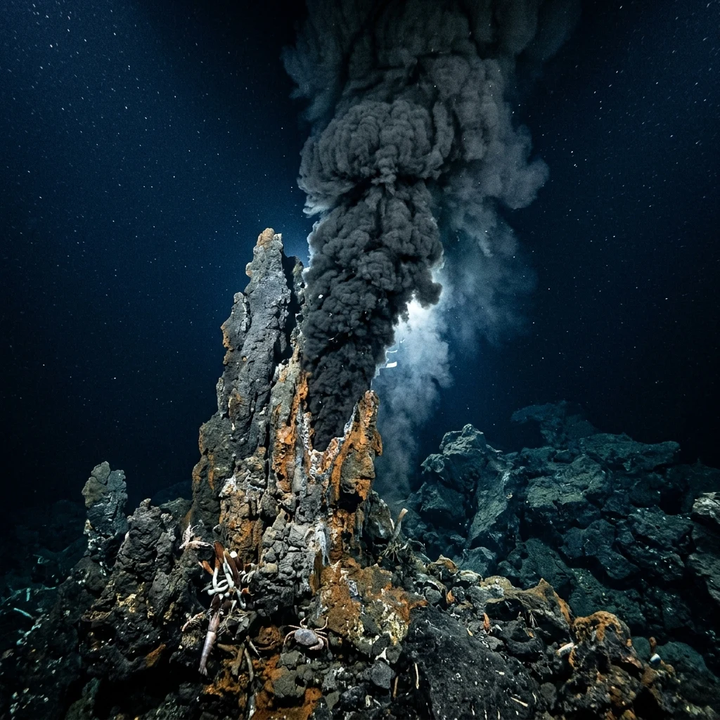 Deep sea vent on the ocean floor
