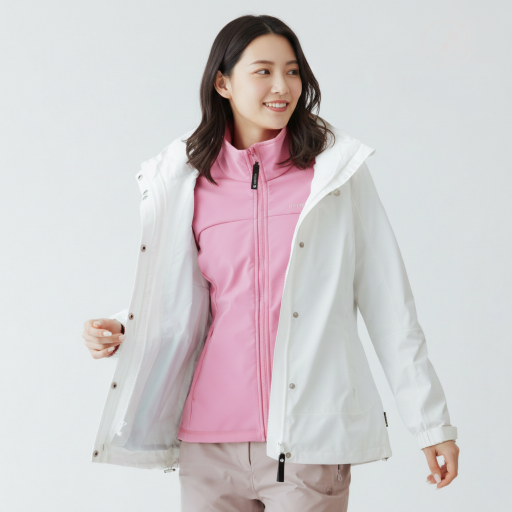 防水防風透氣短大衣外套(女)