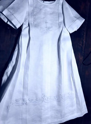 Túnica de batismo peixes em azul — foto 2