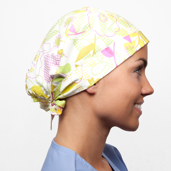 Colorful floral scrub hat