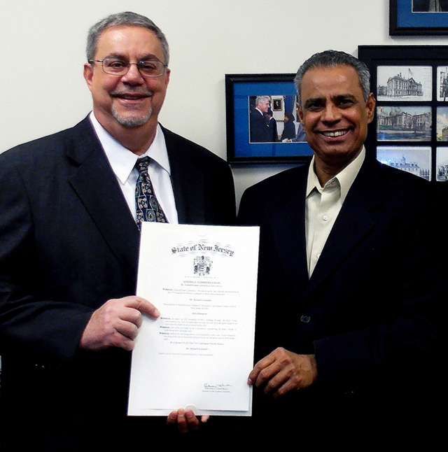 Receiving a Commendation from NJ State Assemblyman Chivukula
