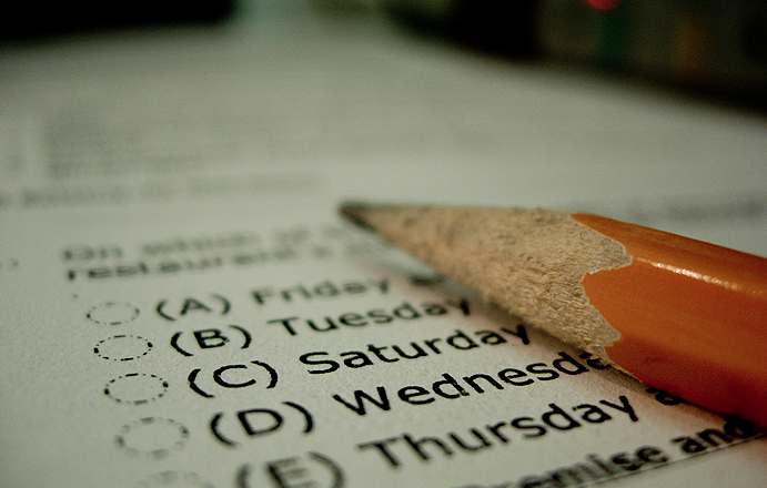 Girl Taking an Exam