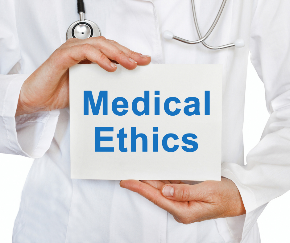 An example of a business code of ethics in the healthcare industry, which outlines ethical principles and standards of behavior for medical professionals.