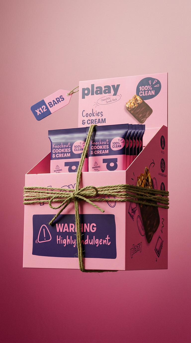 AI product shot of Cookies and Cream Bar 12 x 35g