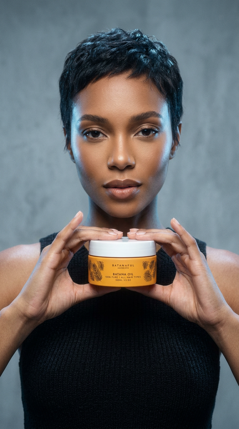 AI product shot of Pure Batana Oil 100ml | 100% Honduran Batana Oil Hair Repair Treatment