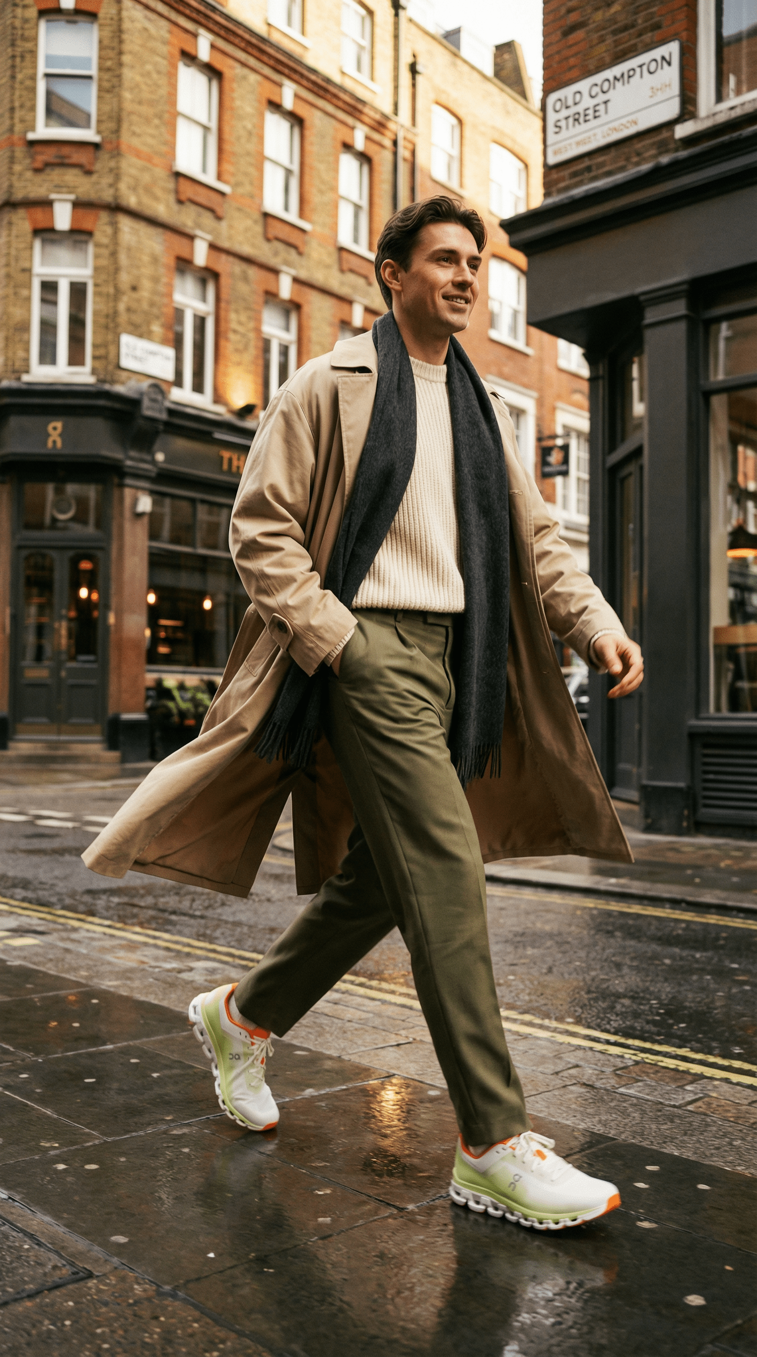 AI product shot of On Cloudflow 4 White & Hay Men Road running Shoes