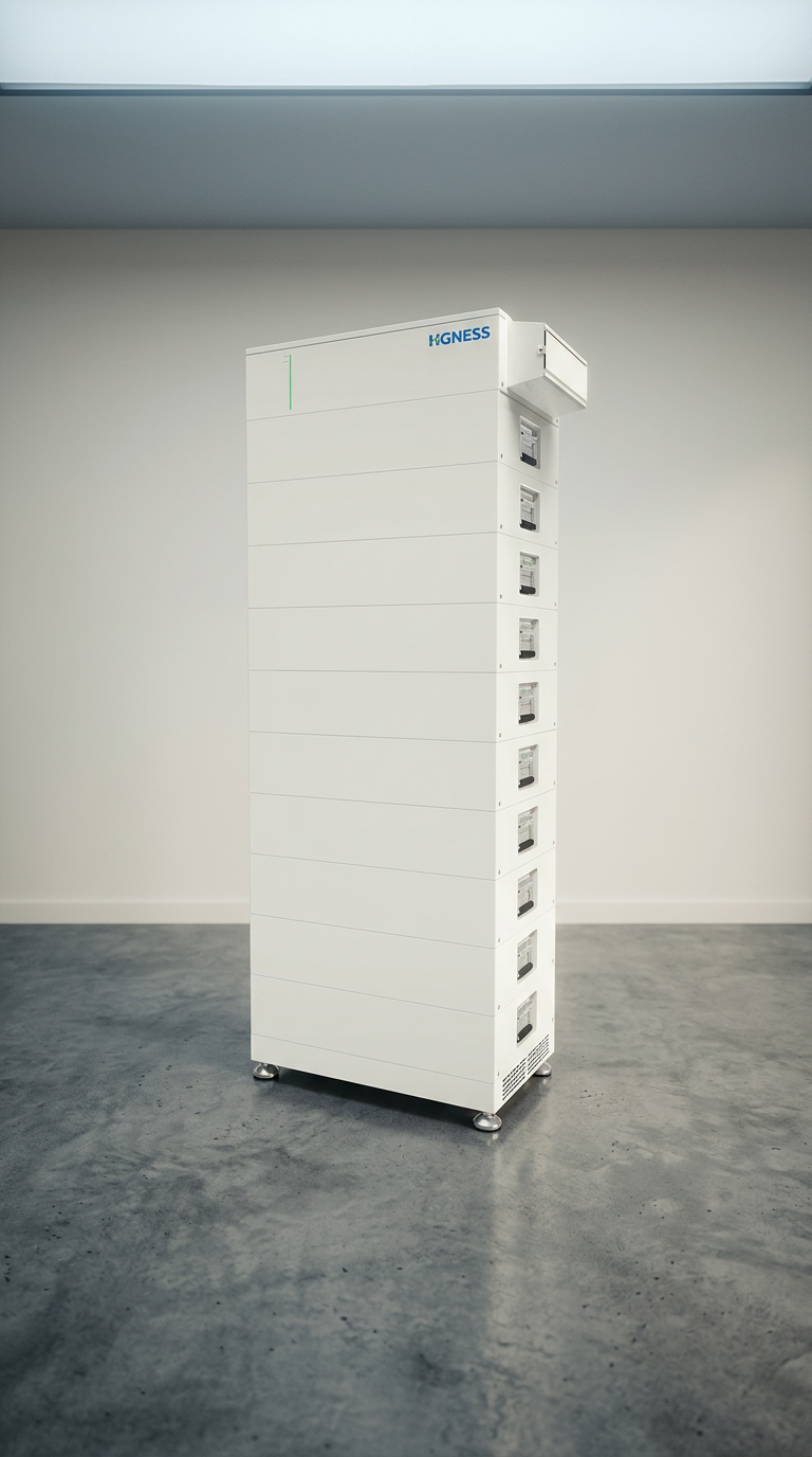 AI product shot of HGNESS 51kWh Solar Battery