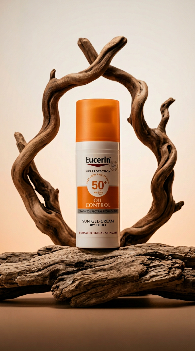AI product shot of Face Sunscreen Oil Control Gel-Cream Dry Touch SPF50+ Light Texture Sun Protection with High UVA/UVB Protection for Acne-Prone Skin 50mL