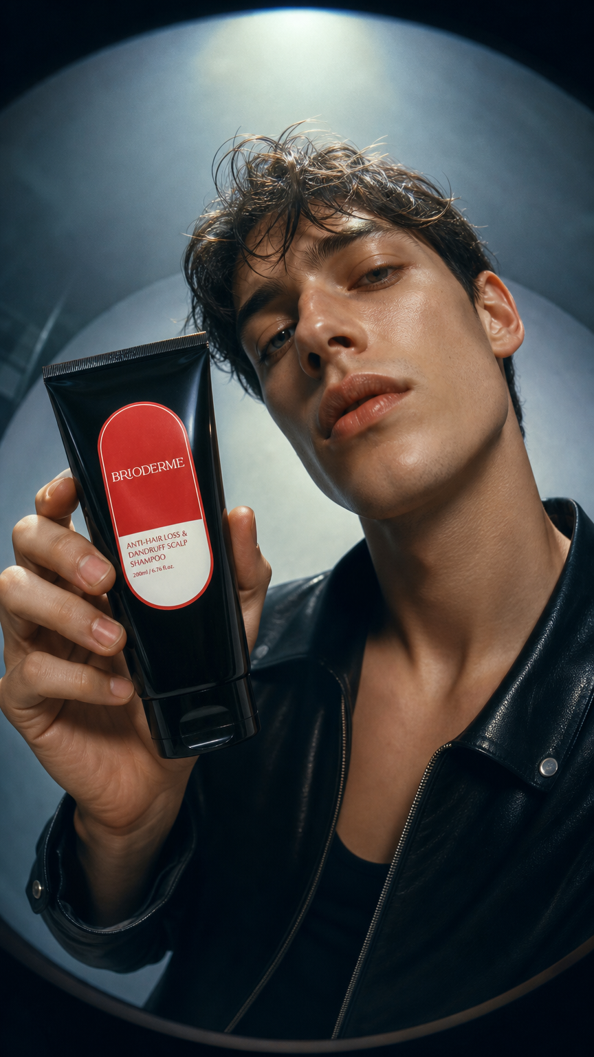 AI product shot of BRIODERME Anti-Hair Loss Dandruff Scalp Shampoo 200ml