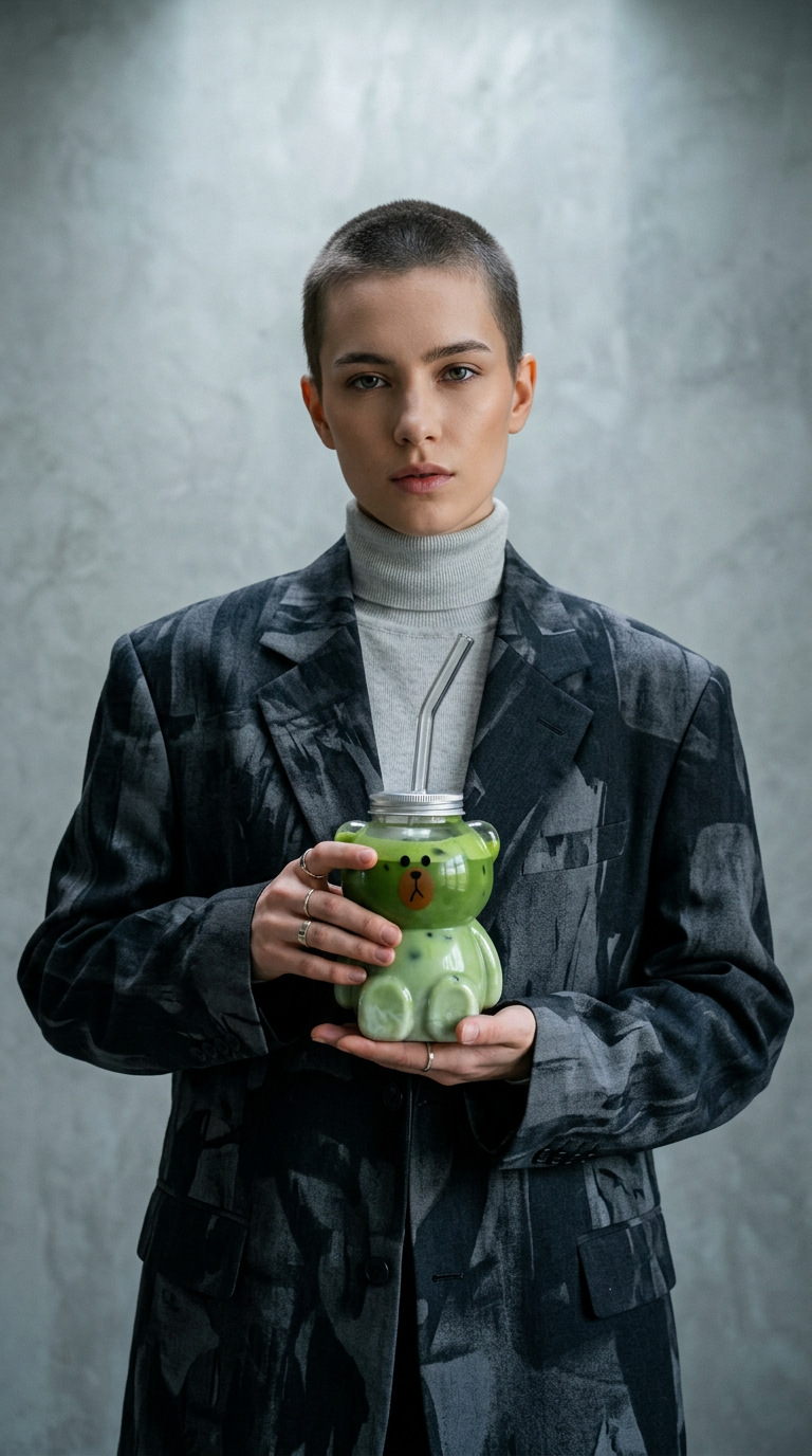 AI product shot of What The Matcha Teddy Bear Cup