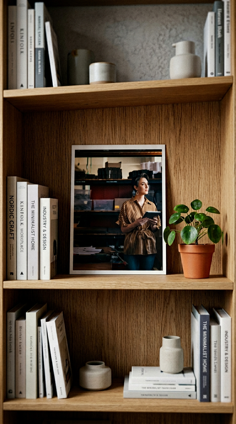 AI product shot of Mujer, pequeña empresa y pensando con tablet en la gestión del almacenamiento, la cadena de suministro o el inventario en el almacén. Mujer, empresaria o gerente maravillada con la tecnología para el servicio minorista - Fotografía de stock