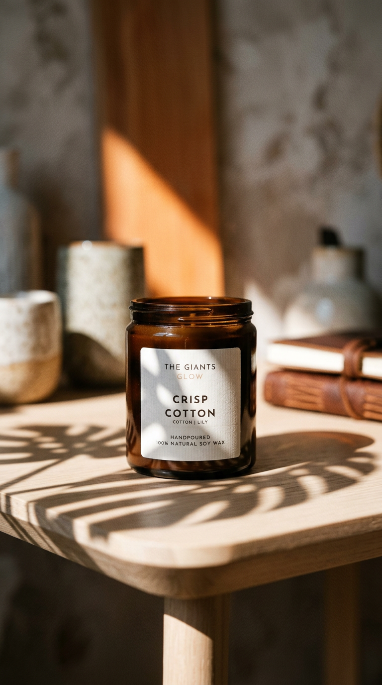 AI product shot of Crisp Cotton - Candle