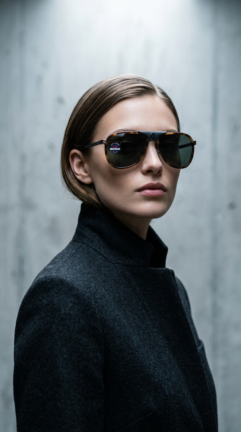 AI product shot of Lunettes de soleil Polarisées Vuarnet Glacier NEUVES - écaille gris noir Grey Polar