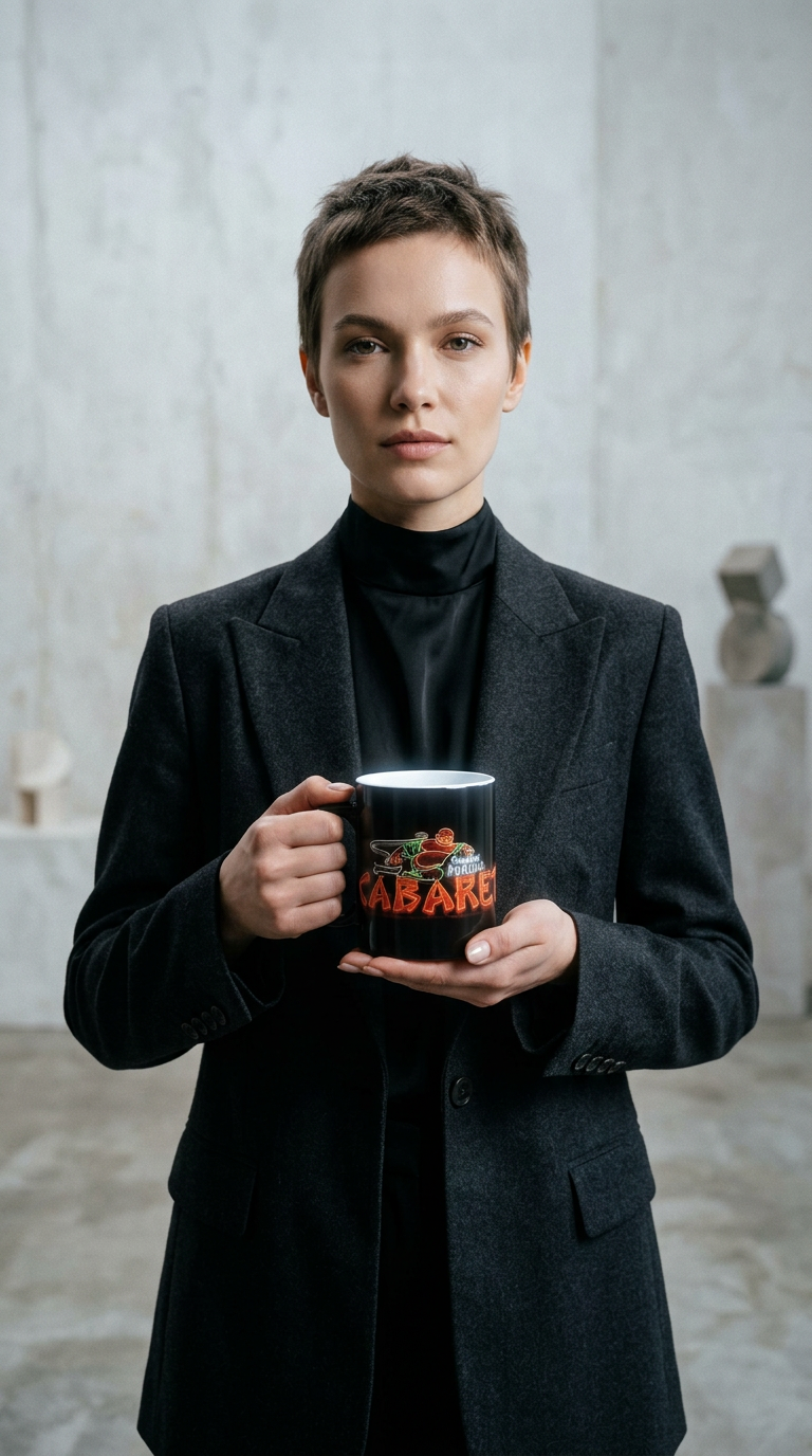 AI product shot of Neon Sign Mug