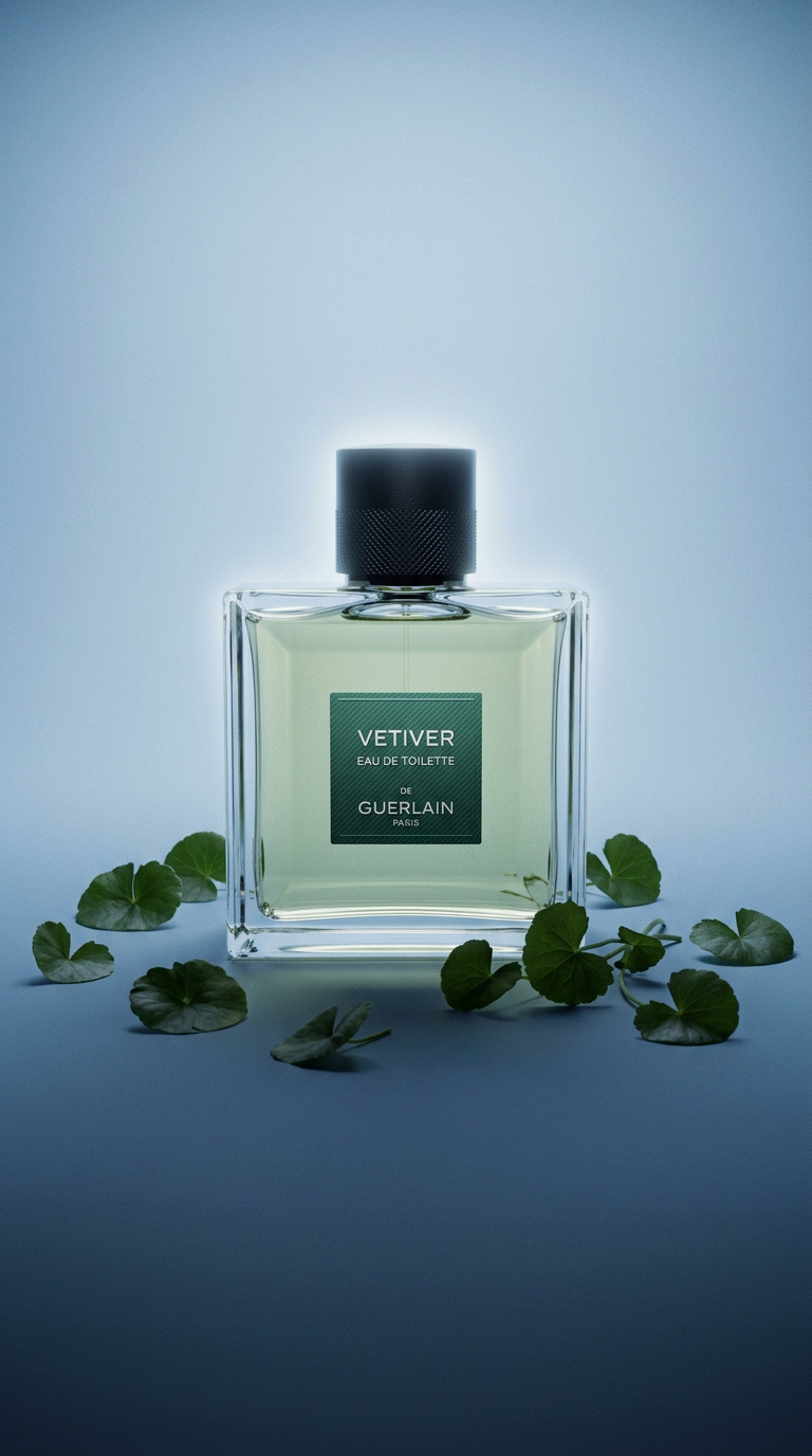 AI product shot of Guerlain Vetiver EDT