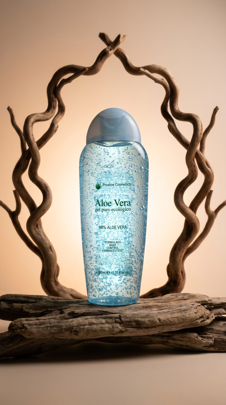 AI product shot of Gel Puro Ecológico de Aloe Vera 300ml