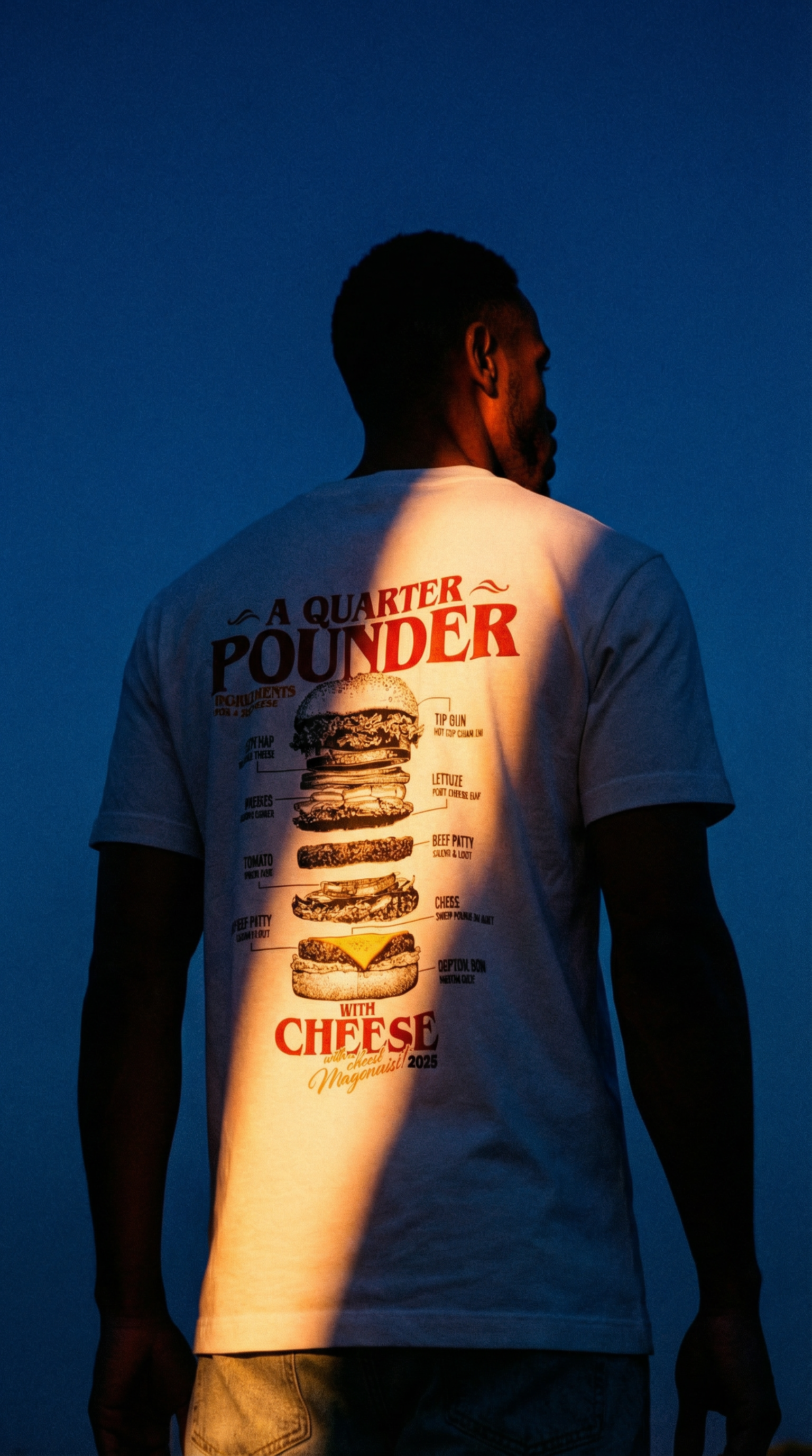 AI product shot of Backprint-Shirt QUARTERPOUNDER