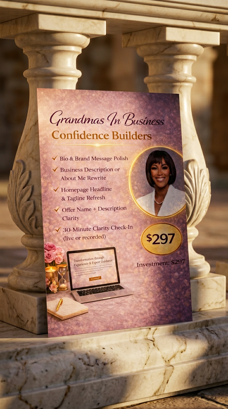 AI product shot of Grandmas in Business Confidence Bundle