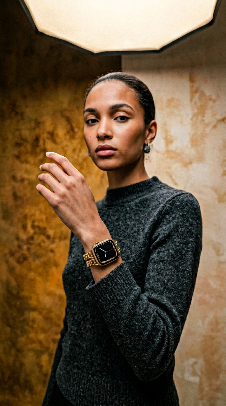 AI product shot of Straplab Monte Carlo Luxe Apple Watch Band