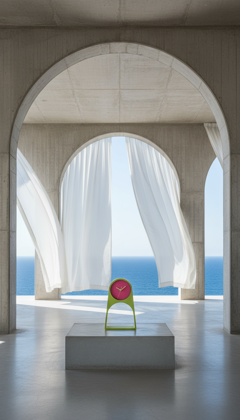 AI product shot of LEIF Table Clock - "LIMONA"