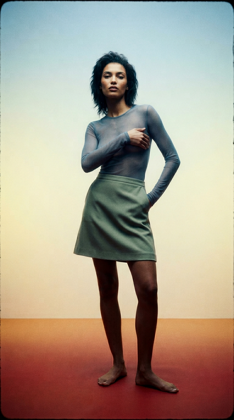 AI product shot of Soaked SLCorinne Aline skirt Shadow