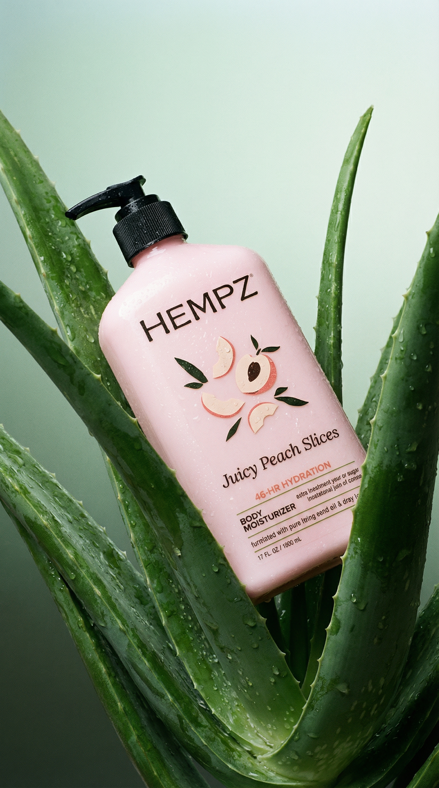 AI product shot of Juicy Peach Slices Body Moisturizer