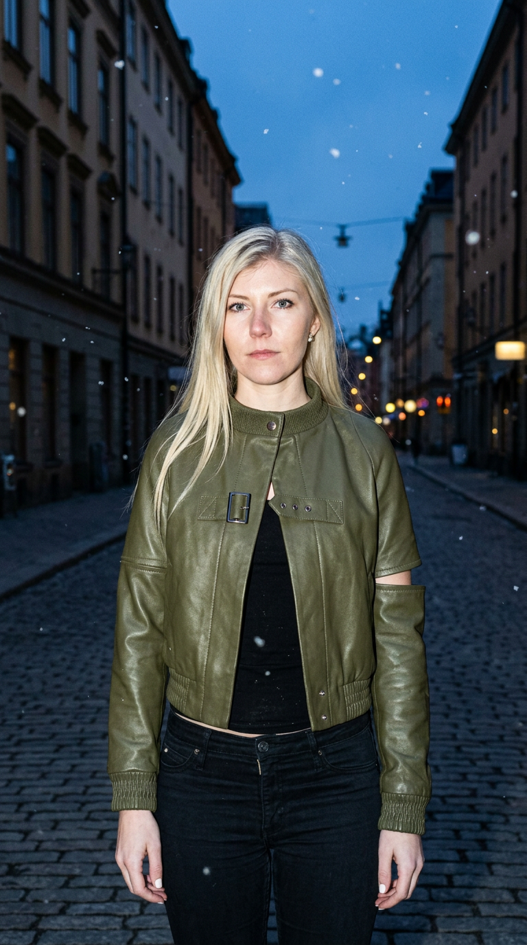 AI product shot of Saylor Bomber Jacket