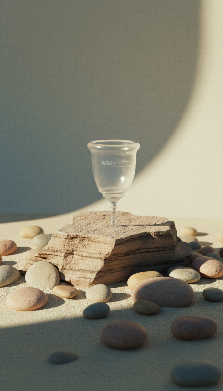 AI product shot of OrganiCup Menstrual Cup