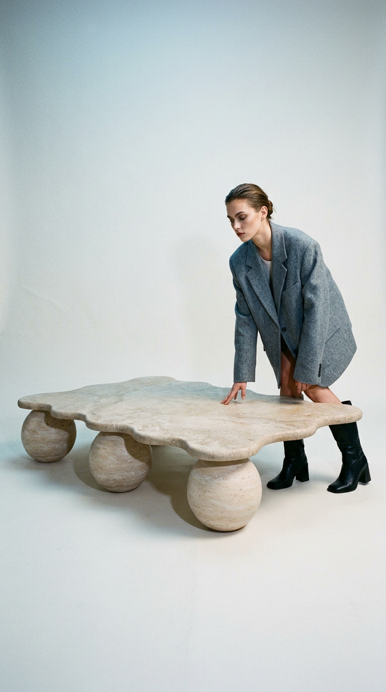 AI product shot of PALLA RECTANGLE COFFEE TABLE