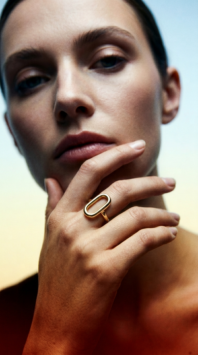 AI product shot of Rachel Statement 2ct Radiant Bezel Solitaire with Open Cathedral High Setting Engagement Ring